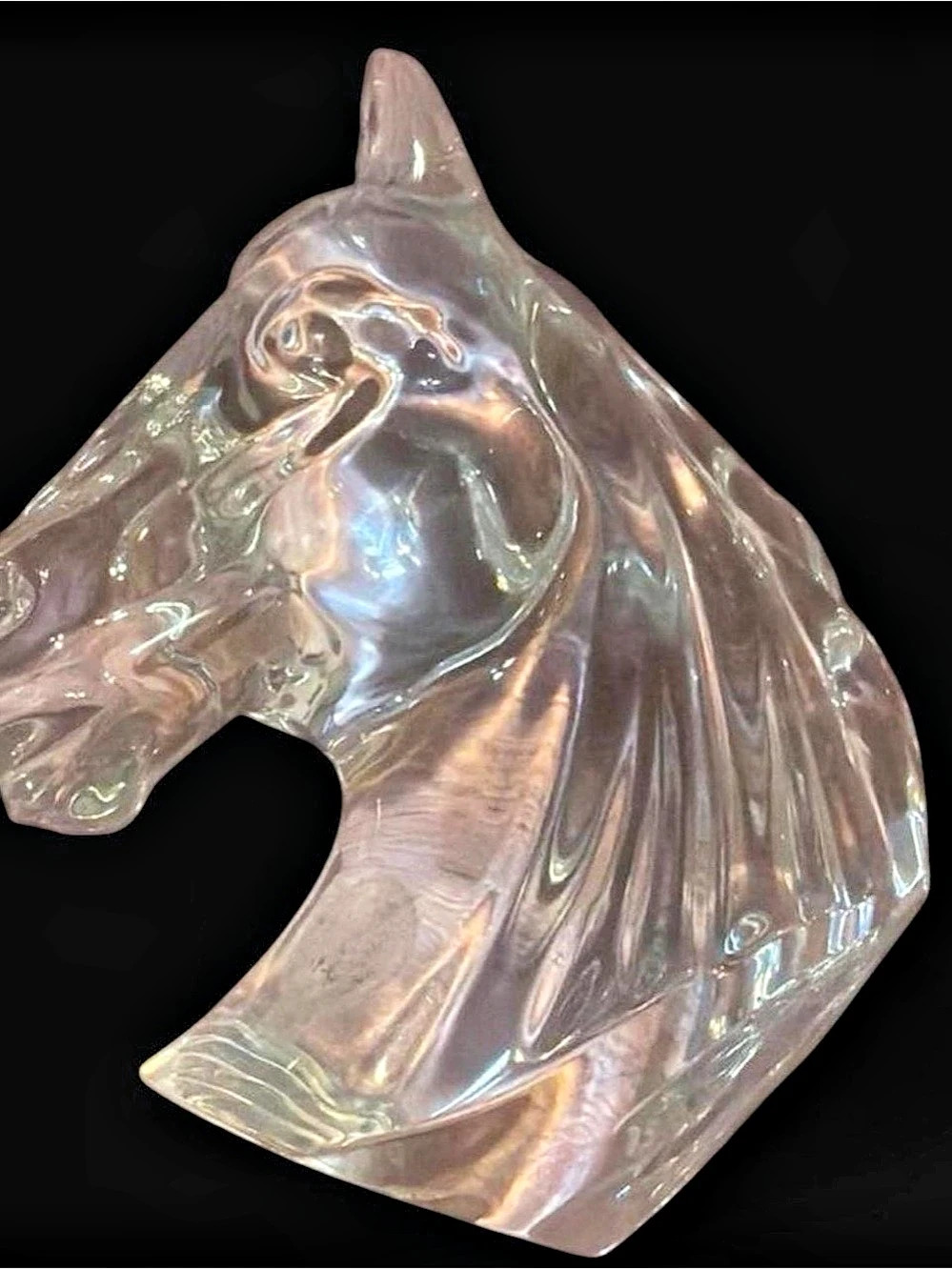 Vintage Waterford Crystal Horse Head Paperweight / Sculpture Art Collectable